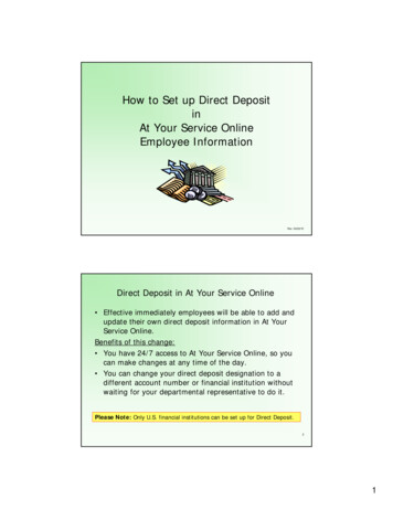 Direct Deposit Information For Employees