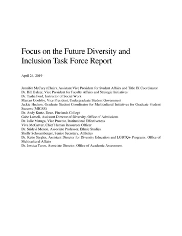 Diversity And Inclusion Task Force Report - BGSU