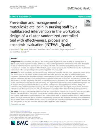 STUDY PROTOCOL Open Access Prevention And Management 