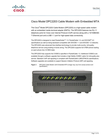 Cisco Model DPC2203 Cable Modem With Embedded MTA