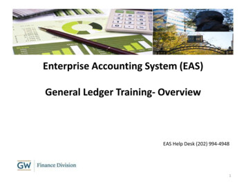 Enterprise Accounting System (EAS) General Ledger Training .