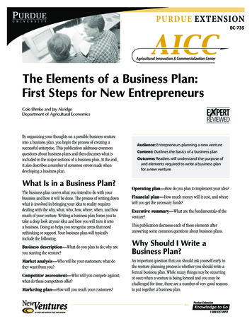 The Elements Of A Business Plan: First Steps For New .