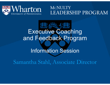 Executive Coaching And Feedback Program - Wharton 