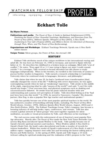 Eckhart Tolle Profile - Watchman
