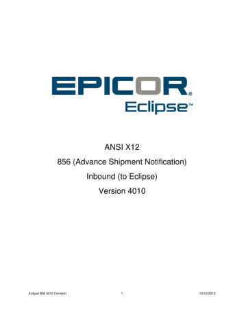 ANSI X12 856 (Advance Shipment Notification) Inbound (to .