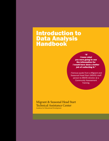 Introduction To Data Analysis Handbook