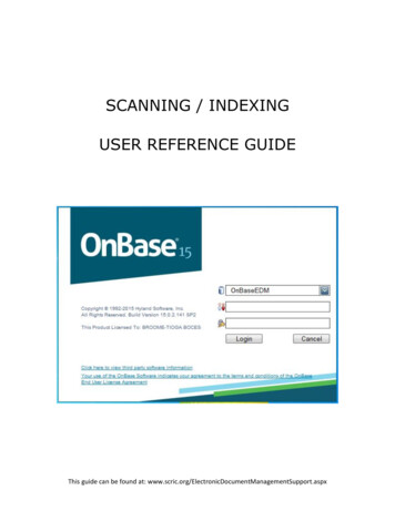 SCANNING / INDEXING USER REFERENCE GUIDE
