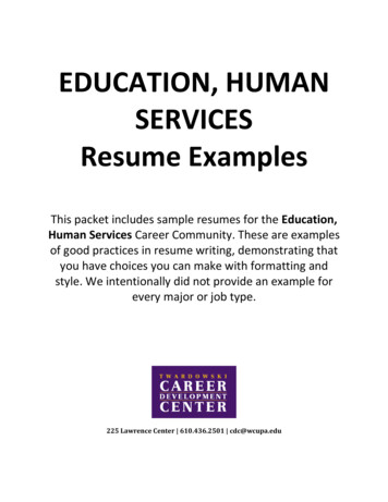 EDUCATION, HUMAN SERVICES Resume Examples