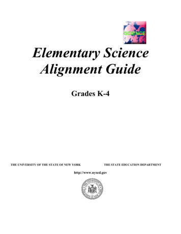 Elementary Science Alignment Guide Grades K-4