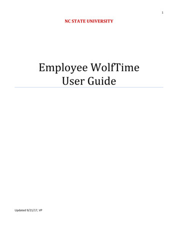Employee WolfTime User Guide - NCSU