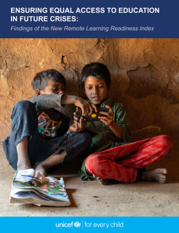 ENSURING EQUAL ACCESS TO EDUCATION IN FUTURE CRISES