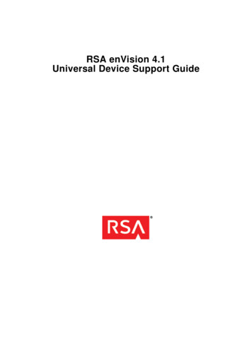RSA EnVision 4.1 Universal Device Support Guide