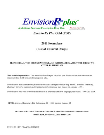 EnvisionRx Plus Gold (PDP) 2011 Formulary (List Of Covered .