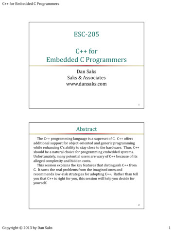 C For Embedded C Programmers - Dan Saks