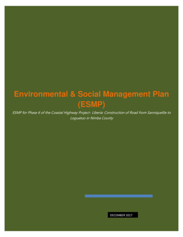 Environmental & Social Management Plan (ESMP)