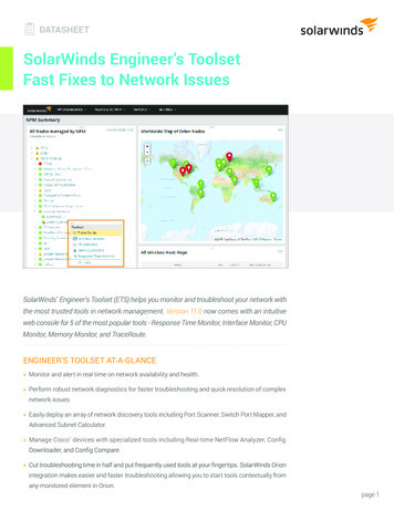 SolarWinds Engineer’s Toolset Fast Fixes To Network Issues