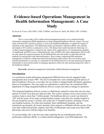 Evidence-based Operations Management In Health 