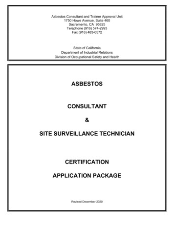 Asbestos Consultant And Site Surveillance Technician .