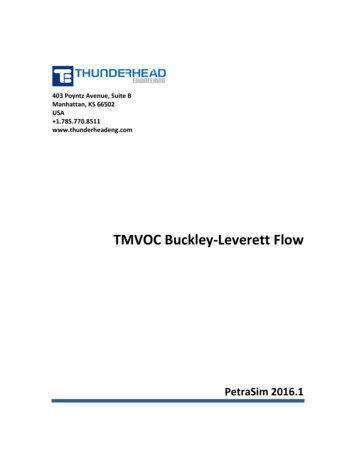 TMVOC Buckley-Leverett Flow - Thunderhead Engineering