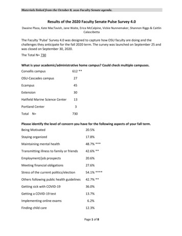 Results Of The 2020 Faculty Senate Pulse Survey 4