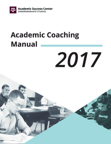 Academic Coaching Manual 2017 - Academic Success Center