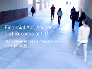 Financial Aid, Access And Success At UC