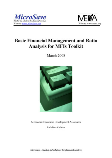 Basic Financial Management And Ratio Analysis For MFIs Toolkit