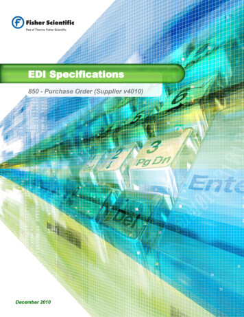 EDI Specifications - Fisher Sci