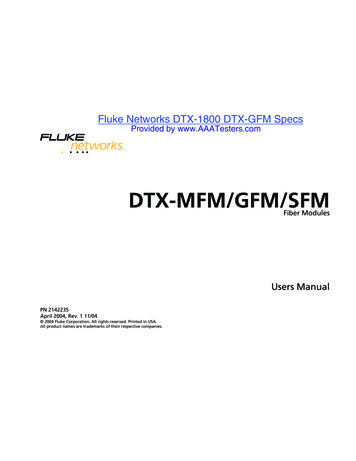Fluke Networks DTX-1800 DTX-GFM Specs