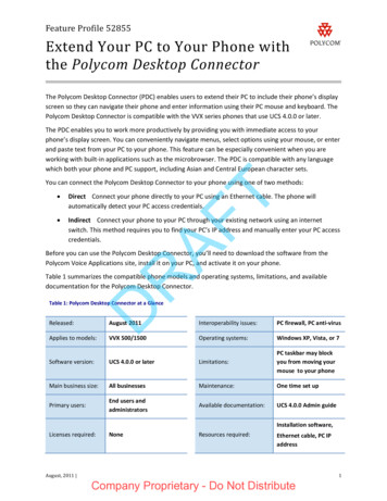 Polycom Desktop Connector Draft - Plantronics
