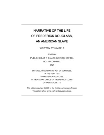 NARRATIVE OF THE LIFE OF FREDERICK DOUGLASS, AN 