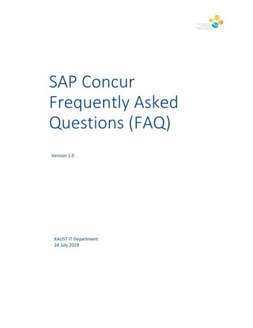 SAP Concur Frequently Asked Questions (FAQ)