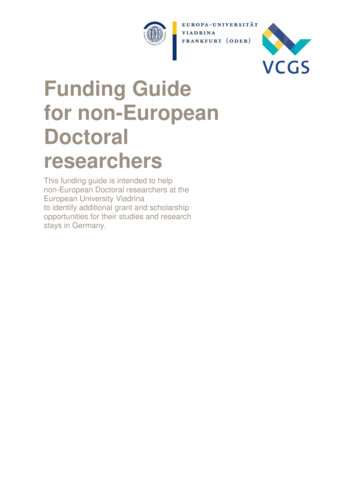 Funding Guide For Non-European Doctoral Researchers