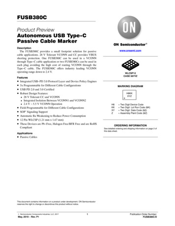 FUSB380C - Autonomous USB Type-C Cable Marker - Onsemi