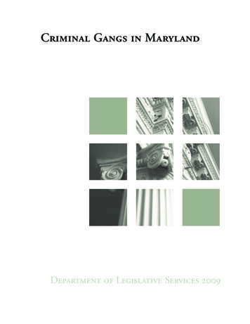 Criminal Gangs In Maryland