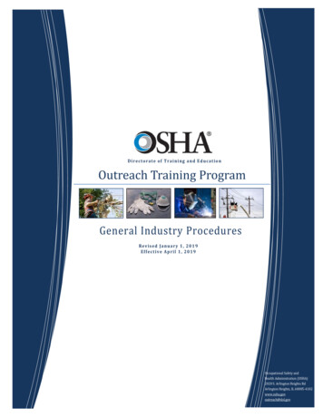 Directorate Of Training And Education Outreach . - OSHA
