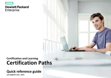Quick Reference Guide - Hewlett Packard Enterprise