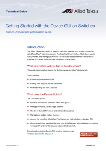 Getting Started With The Device-GUI On Switches