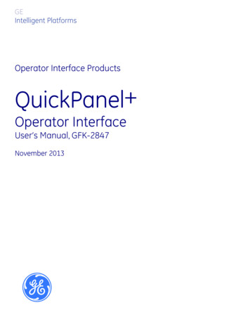 Operator Interface Products QuickPanel 