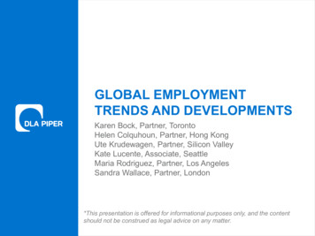 GLOBAL EMPLOYMENT TRENDS AND DEVELOPMENTS