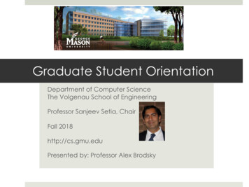 Graduate Student Orientation - George Mason University