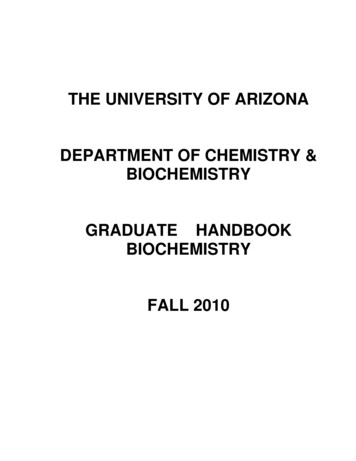 Graduate Handbook Biochem 2010 - Cbc.arizona.edu