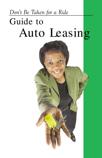 Don’t Be Taken For A Ride Guide To Auto Leasing