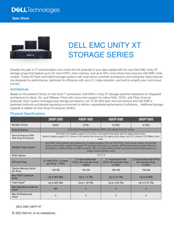 Dell EMC Unity XT Spec Sheet