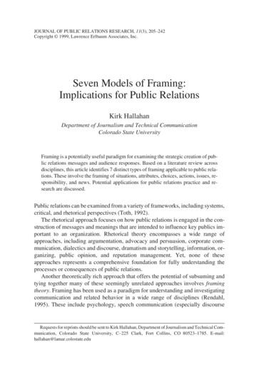 Seven Models Of Framing: Implications For Public Relations
