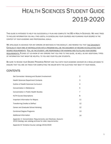 Health Sciences Student Guide 2019-2020 - Csh.depaul.edu