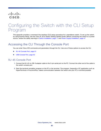 Configuring The Switch With The CLI Setup Program