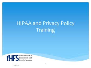 HIPAA And Privacy Policy Training - Illinois.gov