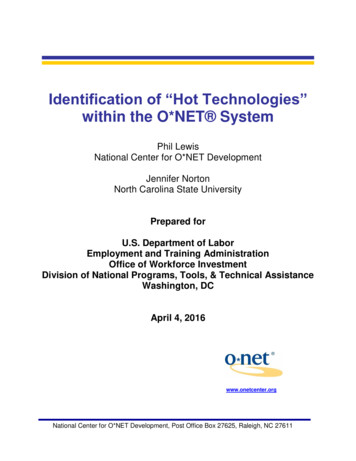 Identification Of “Hot Technologies” Within The O*NET 