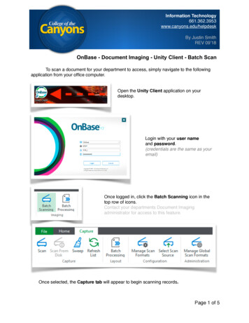 OnBase - Document Imaging - Unity Client - Batch Scan
